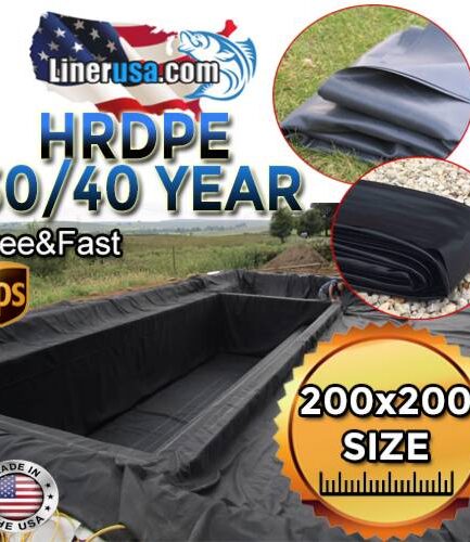 200X200 Pond Liner HDRPE 30/40 Year, Best Seller 2025!!